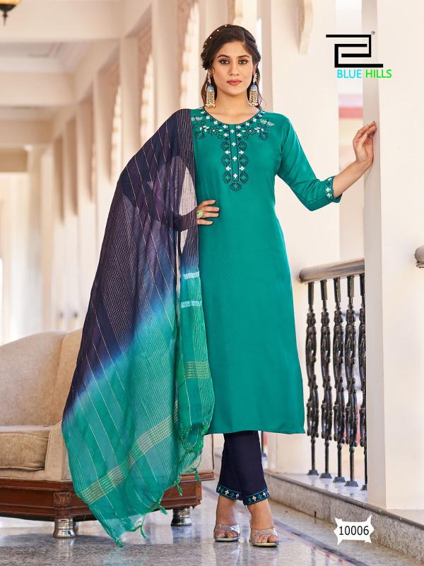 Blue Hills Skyline Vol 10 Fancy Kurti With Bottom Dupatta Collection